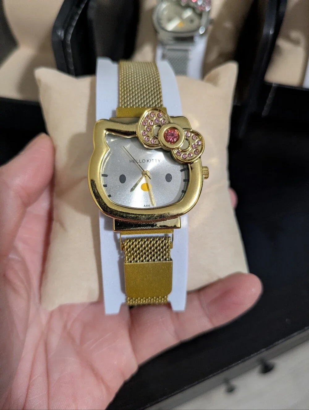 Hello Kitty  Mesh Strap Watch - Gold, Silver, Black, Rose Gold